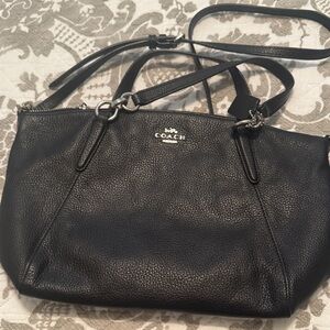 Coach Pebbled Black Leather Crossbody Bag